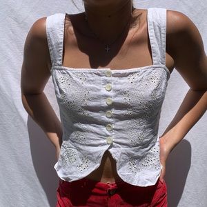 Free People tank with eyelet details!